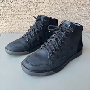 Keen Mens Shoe Glenhaven Size 8 Sneaker Mid Top Black Nubuck Suede Casual